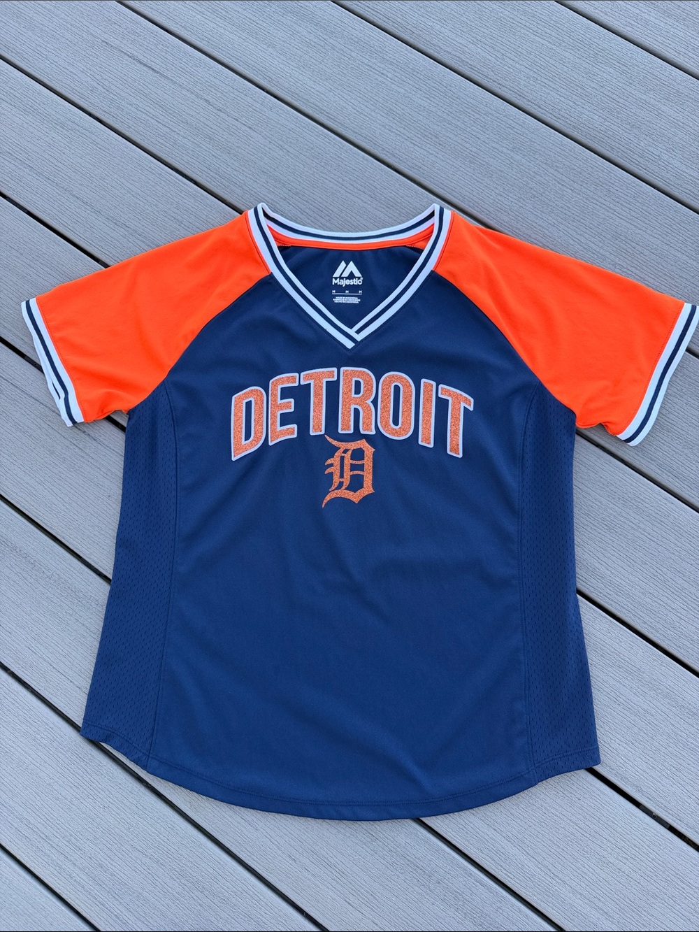 Majestic Women’s Detroit Tigers Baseball Top - Navy & Orange